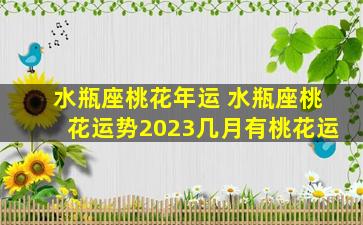 水瓶座桃花年运 水瓶座桃花运势2023几月有桃花运